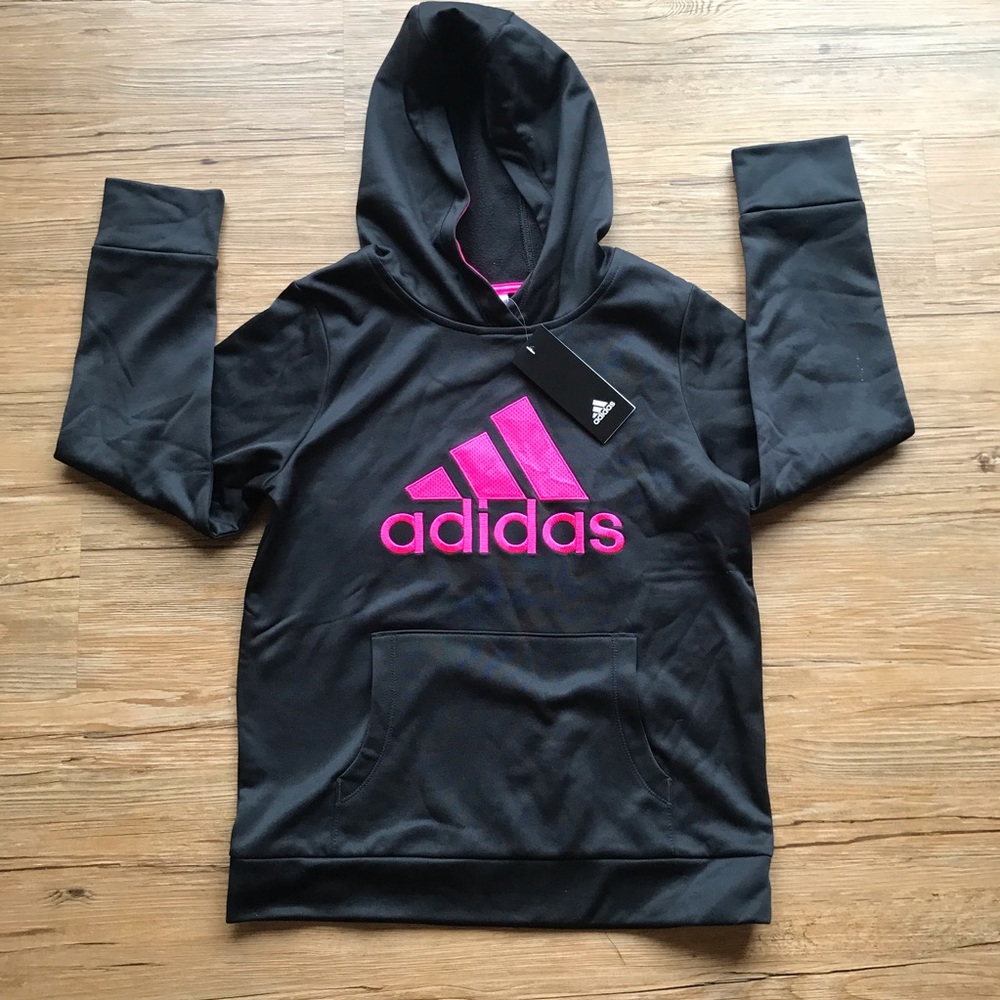 NWT Adidas Black and Pink Hoodie